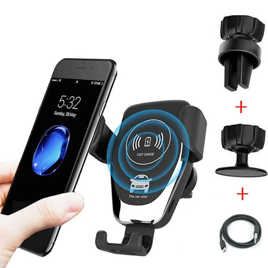 10W QI Wireless Fast Car Charger Mount Holder Stand Automatic Clamping Charging - Hifi Wireless