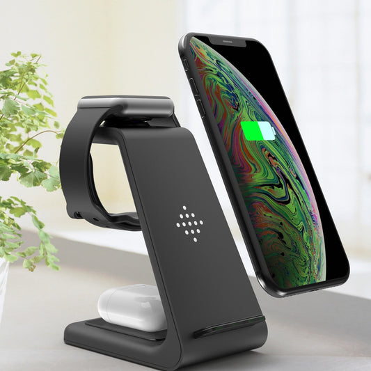 3 In 1 Fast Charging Station Wireless Charger Stand Wireless Quick Charge Dock For Phone Holder - Hifi Wireless
