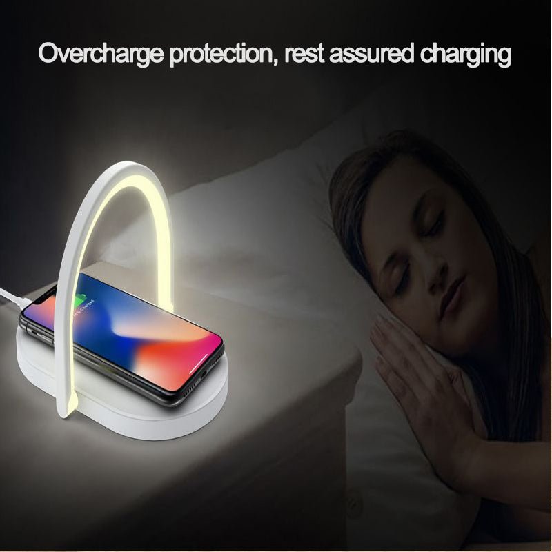 3 In 1 Foldable Wireless Charger Night Light Wireless Charging Station Stonego LED Reading Table Lamp 15W Fast Charging Light - Hifi Wireless