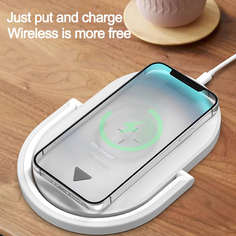 3 In 1 Foldable Wireless Charger Night Light Wireless Charging Station Stonego LED Reading Table Lamp 15W Fast Charging Light - Hifi Wireless