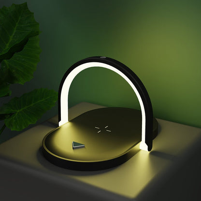 3 In 1 Foldable Wireless Charger Night Light Wireless Charging Station Stonego LED Reading Table Lamp 15W Fast Charging Light - Hifi Wireless