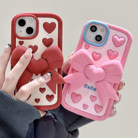 3D Bracket Bow Heart Phone Case - Hifi Wireless