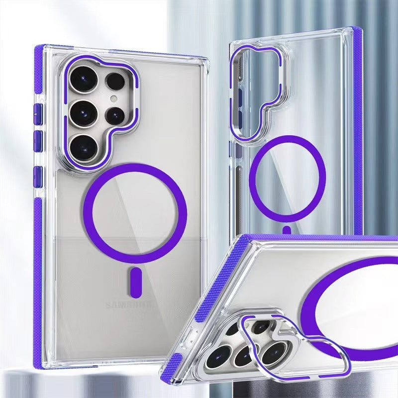 Two-color Xuncai For S25 ULTRA Phone Case Colorful Hardware Magnetic Suction