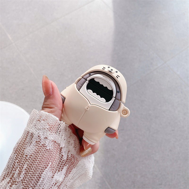 Cartoon Sweater Big Mouth Shark Headphone Soft Shell - Hifi Wireless