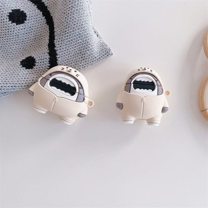 Cartoon Sweater Big Mouth Shark Headphone Soft Shell - Hifi Wireless
