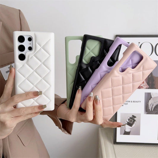 Diamond Plaid Phone Case Leather Phone Protective Case - Hifi Wireless