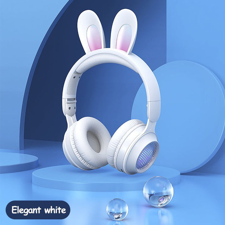 Rabbit Ear Headphones Wireless Luminous Extendable Wheat Headphones - Hifi Wireless