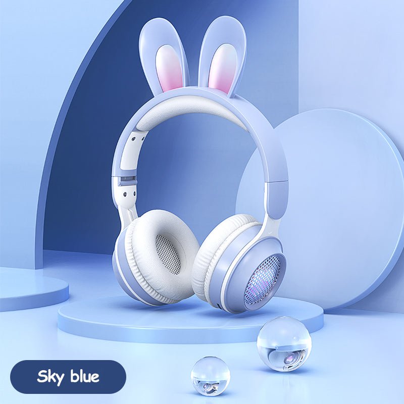 Rabbit Ear Headphones Wireless Luminous Extendable Wheat Headphones - Hifi Wireless