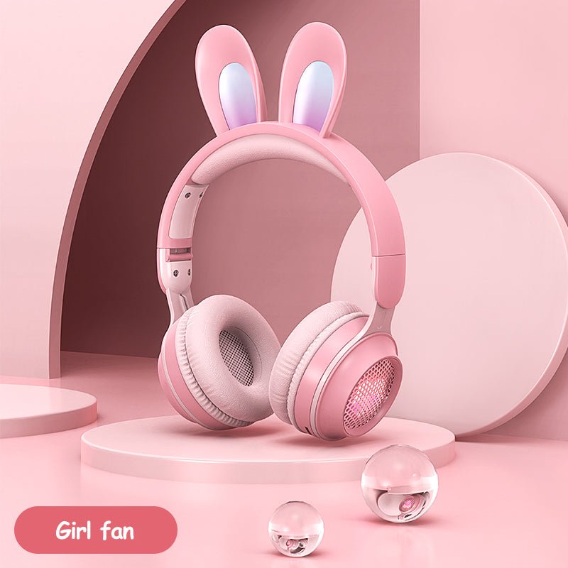 Rabbit Ear Headphones Wireless Luminous Extendable Wheat Headphones - Hifi Wireless