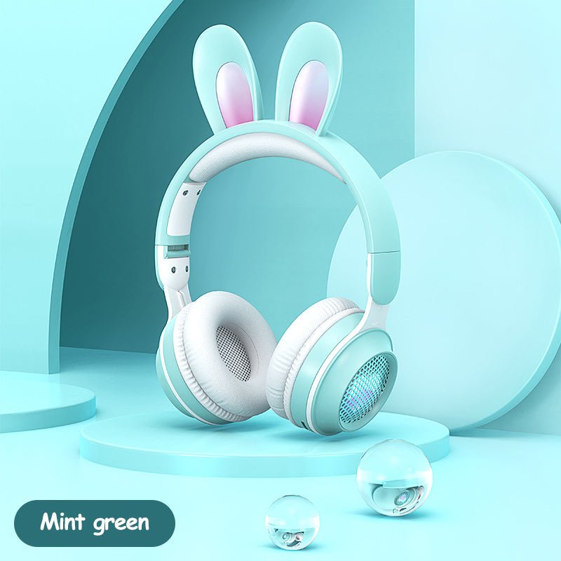 Rabbit Ear Headphones Wireless Luminous Extendable Wheat Headphones - Hifi Wireless