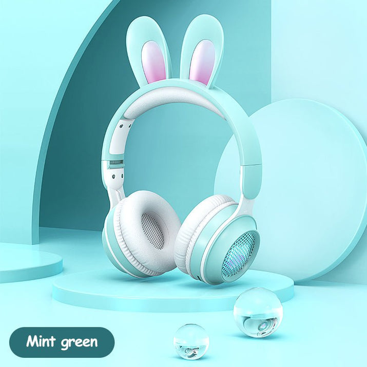 Rabbit Ear Headphones Wireless Luminous Extendable Wheat Headphones - Hifi Wireless