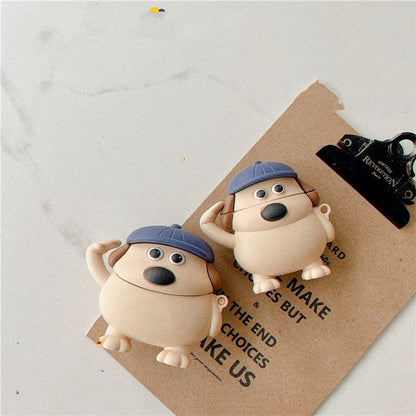 Saluting Hat Dog Protective Sleeve Cartoon Headphone Case - Hifi Wireless