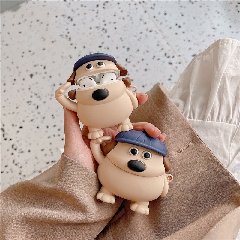 Saluting Hat Dog Protective Sleeve Cartoon Headphone Case - Hifi Wireless