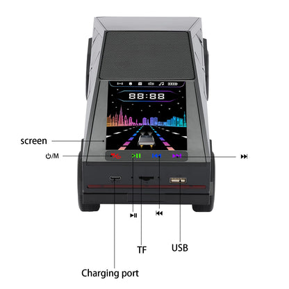 WS - 580 Bluetooth Pickup Truck Portable Speaker With Display, High - definition Sound, TWS Pairing, FM Radio, Built - in Microphone For Hands - free Calls, A Surprising Gift For Car Enthusiasts - Hifi Wireless